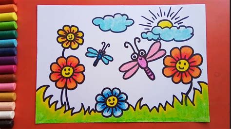 Easy and simple Flower Garden drawing – Planting A-Z