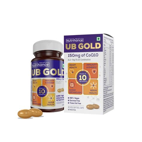 Jubilant Nutrihance UB Gold 150mg of CoQ10, 30 Softgel Capsules Price ...