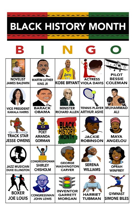 Black History Month Bingo Black History Games Black History - Etsy UK