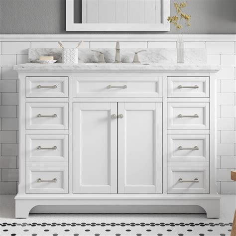 allen + roth Roveland 48-in White Single Sink Bathroom Vanity with ...