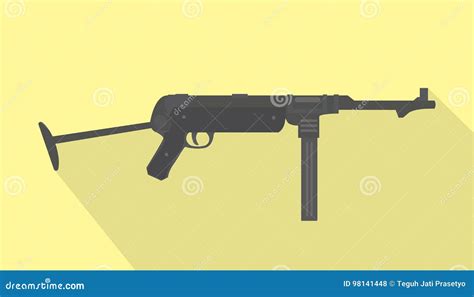 Mp40 German Submachine Gun World War 2 Classic Stock Vector ...