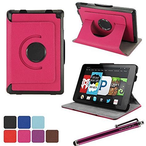 LK Amazon Kindle Fire HD 6 Case - Luxury 360 Rotating Magnetic Smart PU ...