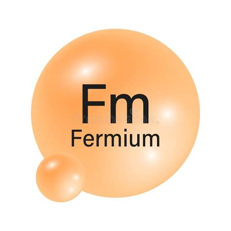 Fermium Element Icon. Orange Spherical Symbol. Vector Chemical ...