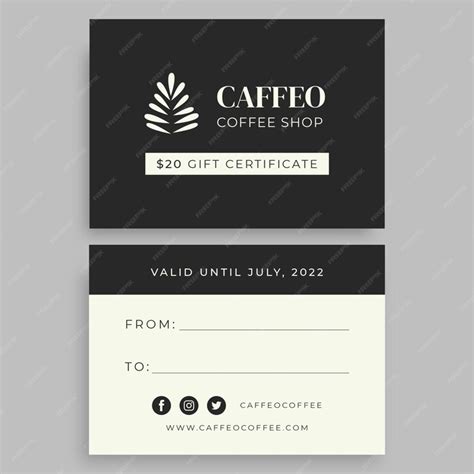 Free Vector | Simple coffee shop gift certificate template