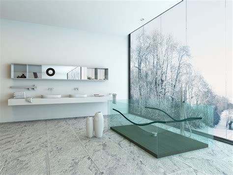 Go Modern With a Fully Transparent Glass Bathtub