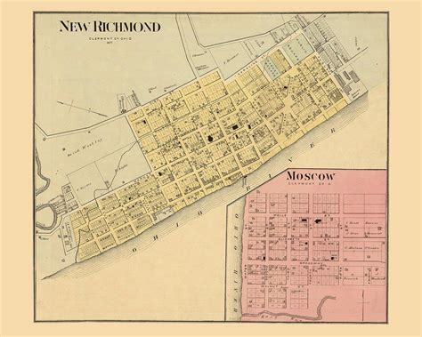 1877 Town Map of New Richmond Clermont County Ohio Moscow - Etsy