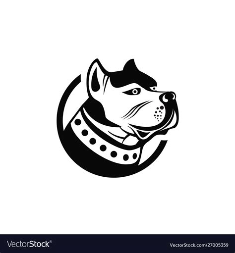 Dog head logo design Royalty Free Vector Image