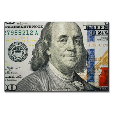 100 Dollar Ben Franklin Wall Art - BIG Wall Décor