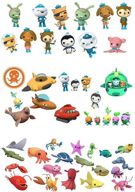 Buy 48 Octonauts Sea Animals Stand up Characters Edible Wafer Paper ...