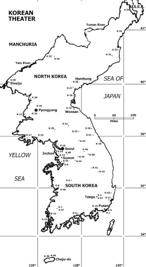 South Korea Army Posts Map