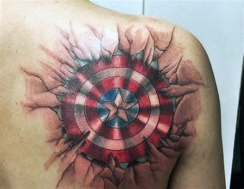 70 Captain America Tattoo Designs For Men - Superhero Ink Ideas