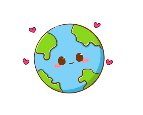 Descarga Gratis Planeta Tierra Adorable Con Estilo De Dibujo Animado En ...