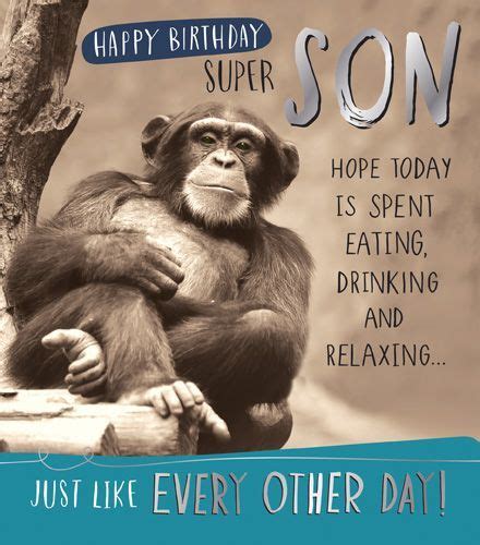 Funny Son Birthday Cards - HAPPY Birthday SUPER SON - Monkey Birthday ...