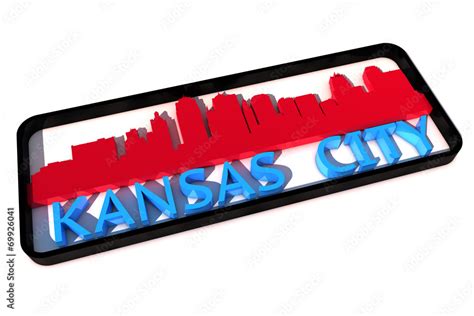 Kansas City base colors of the flag of the city 3D design Stock ...