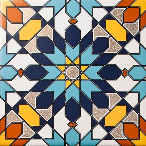 Arabesque - Almas Inset Tile. A geomtric patterned tile with a design ...