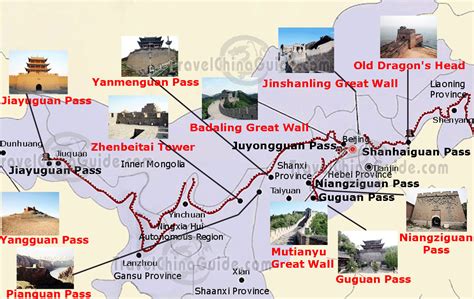 China Great Wall Maps: Tourist, Sections, History Maps