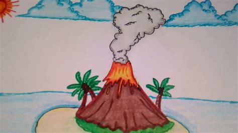 Taal Volcano Drawing Easy - How to draw a 3d volcano(NSG) - YouTube ...