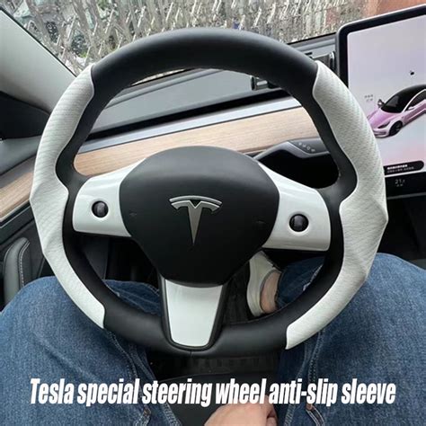 Tesla-steering-wheel-cover-model-3-Y-suede-carbon-fiber-ultra-thin ...