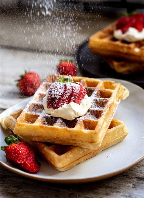 The Best Yeasted Belgian Waffles - Baking With Butter