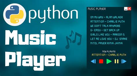 Make a Music Player With Python | Python Project - YouTube