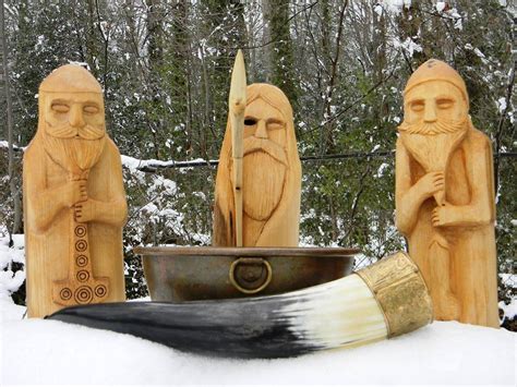 Thunor, Woden, Ingui - Frea carved wooden idols | Скандинавская ...