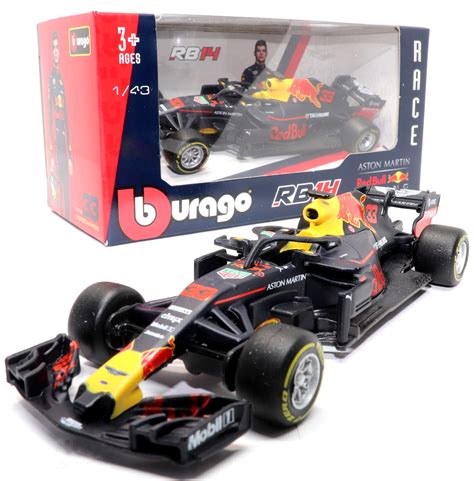 Buy Burago Red Bull Racing RB14 F1 (Max Verstappen) 2018 car 1:43 scale ...