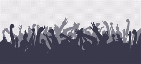 Silhouette Cheering Party Crowds vector free file | Download now!