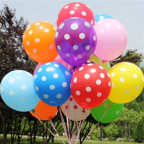 10pcs/lot happy birthday balloon 12" Latex Polka Dot Balloon for air ...