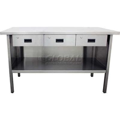 72"W x 30"D Stainless Steel Work Bench with Drawers | ErgoSpec