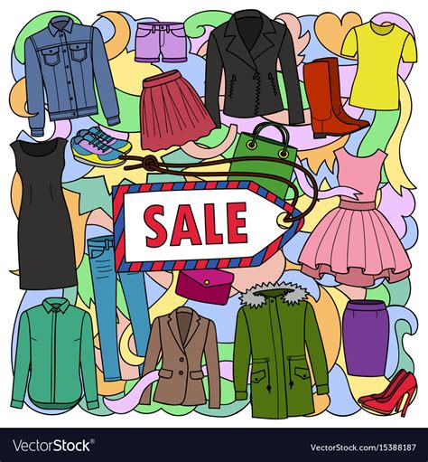 Woman clothes sale pattern Royalty Free Vector Image