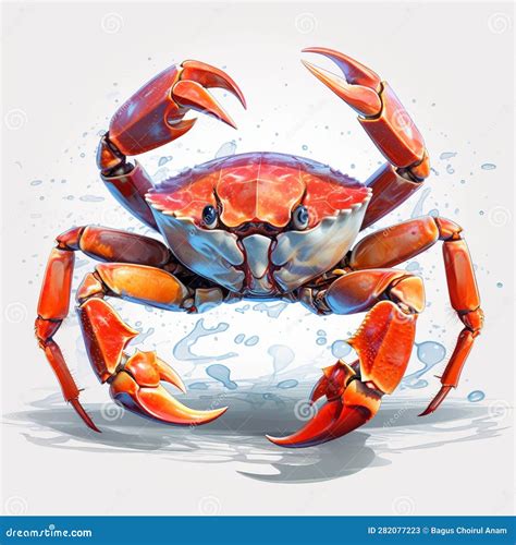 Crab Logo 2D Digital Illustration Stock Illustration - Illustration of ...