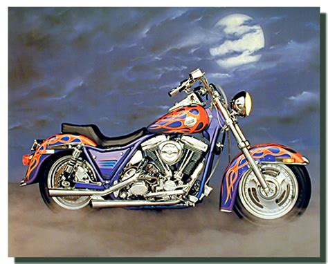 1986 FXR Harley Motorcycle Poster | Motorcycle Posters