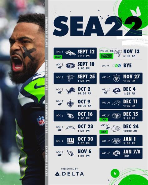 Seattle Seahawks Full 2022-2023 Schedule : r/Seahawks