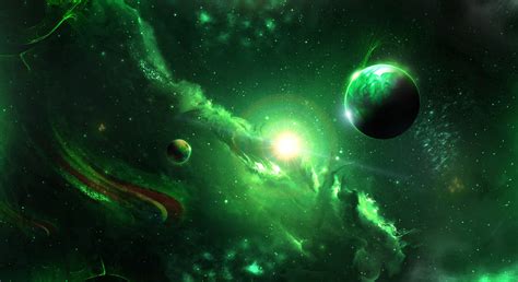 Sci Fi #Nebula #Green #Planet #Space #4K #wallpaper #hdwallpaper # ...