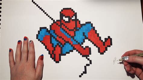 How to Draw Spiderman - Easy Drawing (Pixel Art) - YouTube