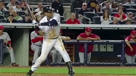 Derek Jeter Classic Slow Motion Baseball Swing - Inside Out Hitting ...