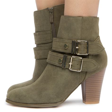 ELEGANT Women's Malena-12 Ankle Boots MALENA-12/KHAKI - Shiekh