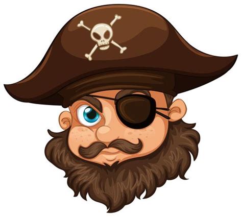 Pirate wearing hat and eyepatch 520905 Vector Art at Vecteezy