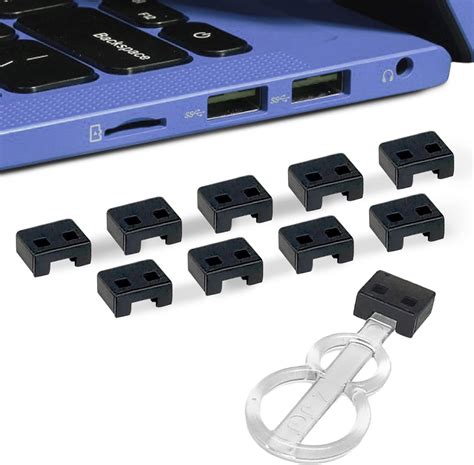 PortPlugs Secure Lock USB Port Blockers, 10-Pack Locks with Key ...