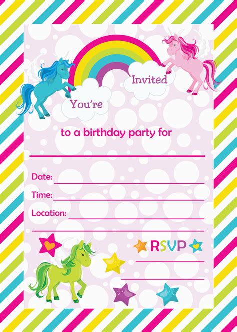 Blank Birthday Invitations to Print Fill In Birthday Party Invitations ...