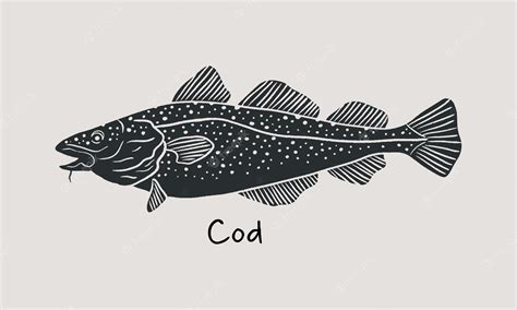 Premium Vector | Hand drawn cod fish in sketch style simple vector ...