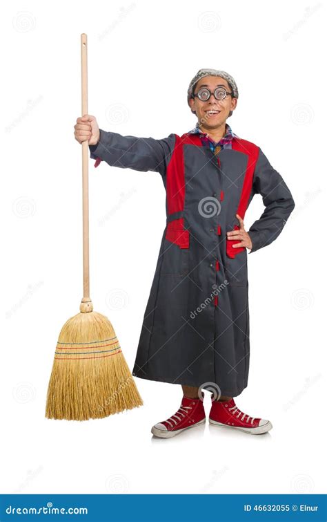 Funny janitor isolated stock image. Image of isolated - 46632055