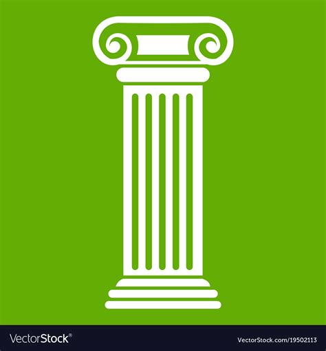 Roman column icon green Royalty Free Vector Image