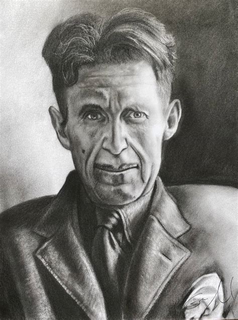 Portrait of George Orwell Drawing by Eric Armusik | Saatchi Art