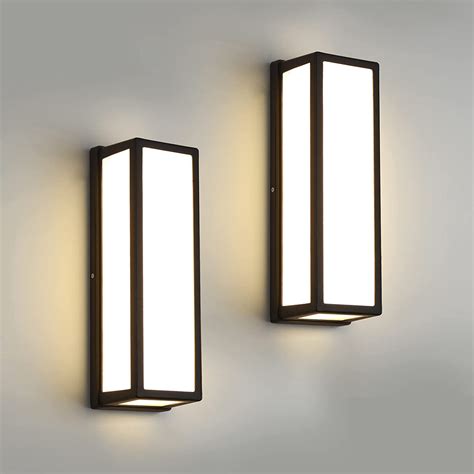 rosysky Outdoor Wall Sconce 2 Pack 30W LED Modern Porch & Patio Wall ...