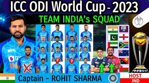 Icc World Cup 2023 India Team Squad Cricket World Cup 2023 Details Team ...