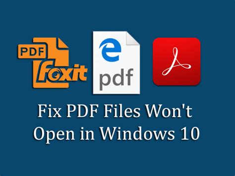 Fix PDF Files Won't Open in Windows 10 - Malware Removal, PC Repair and ...