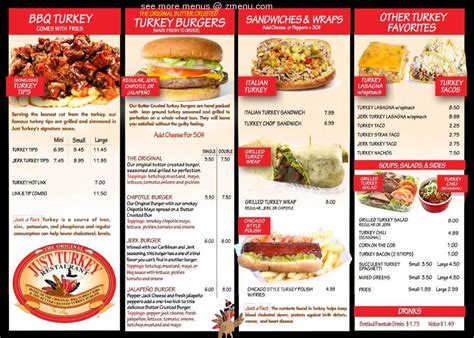 Online Menu of The Original Just Turkey Restaurant Restaurant ...