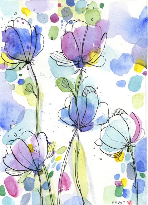 Floral Abstract Watercolour Painting -Sweet Peas Original - Abstract ...