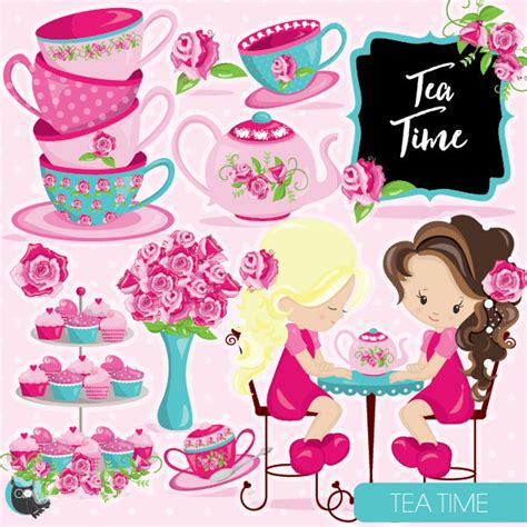 Tea Time Clipart Commercial Use, Tea Party Vector Graphics, Tea ...